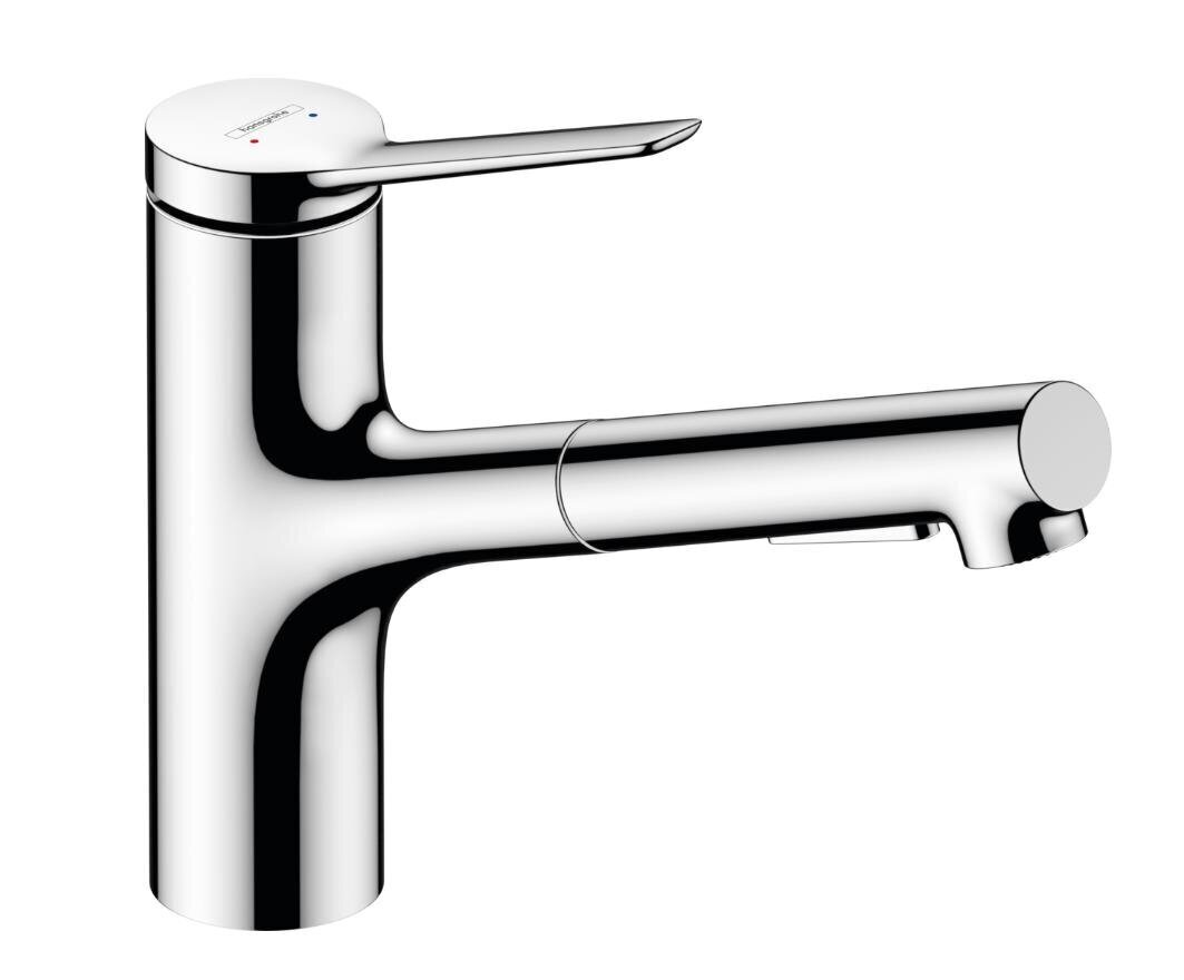 Köögisegisti Hansgrohe Zesis M33 150 2jet, väljatõmmatava dušiga, kroom + sBox 74803000 hind ja info | Köögisegistid | kaup24.ee