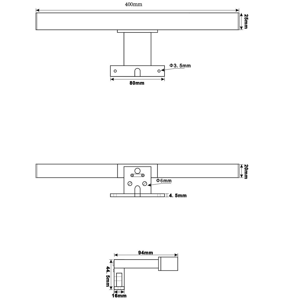 LED peegelvalgusti G.Lux GR-LED-400-7W-MIRROR-CUBA цена и информация | Seinavalgustid | kaup24.ee