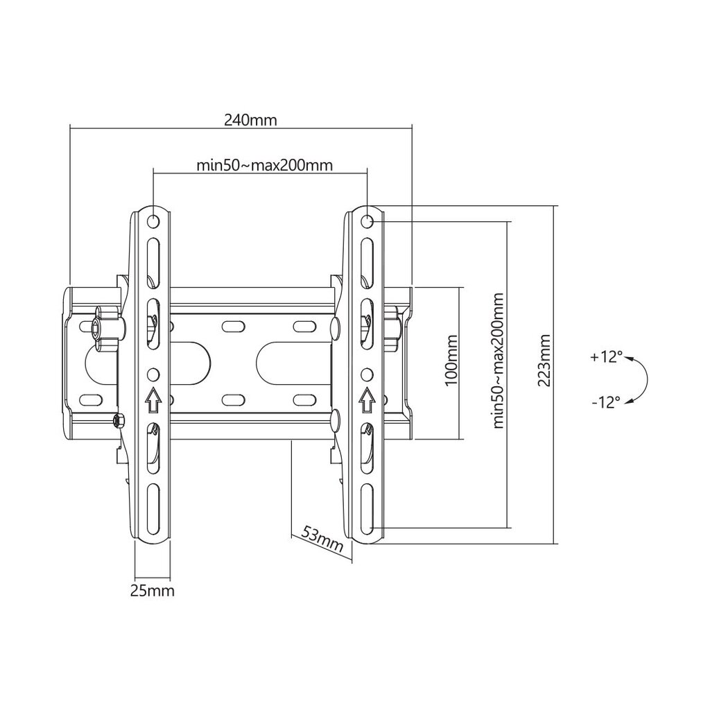 Sbox PLB-2522T-2 23-43" hind ja info | Teleri seinakinnitused ja hoidjad | kaup24.ee