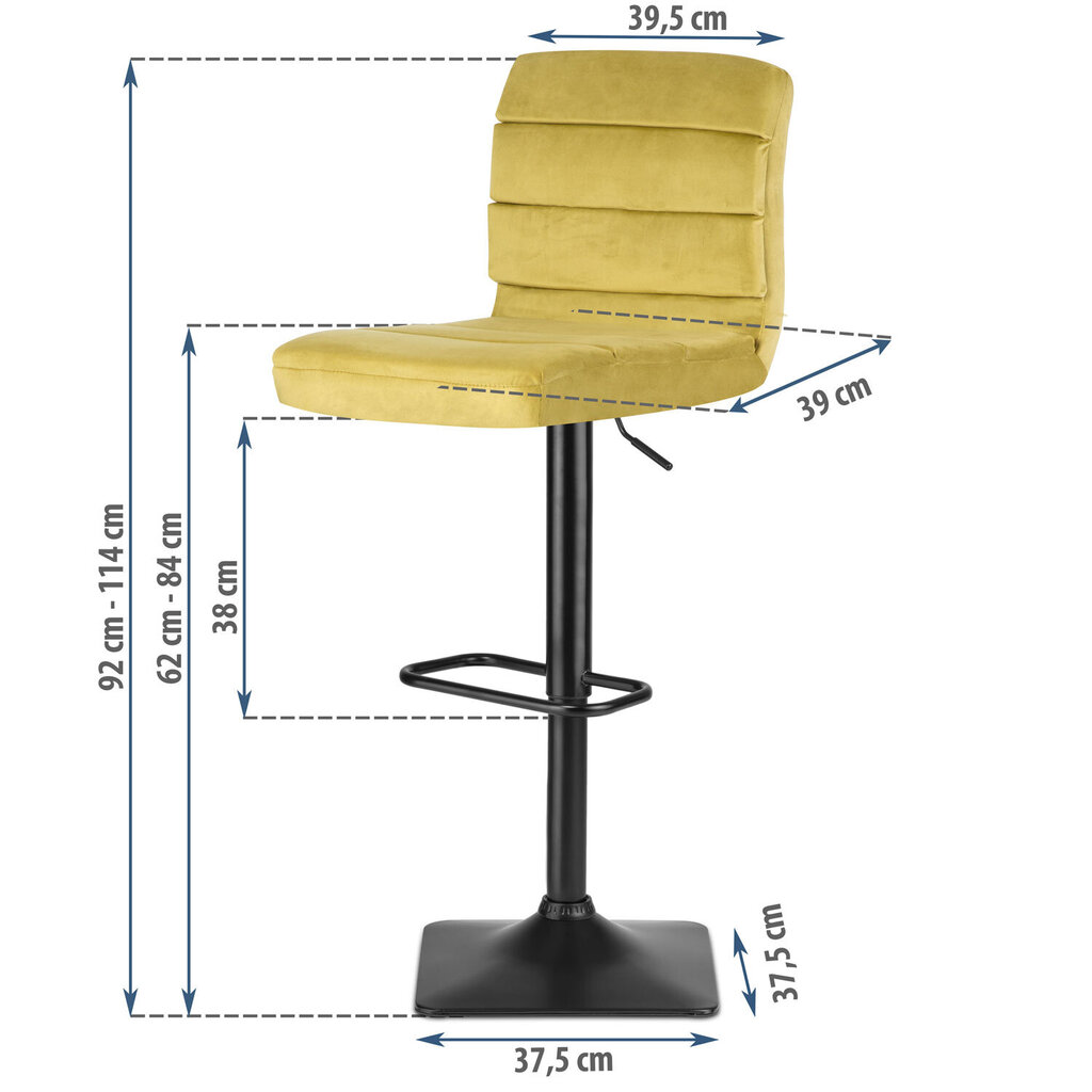 Baaritool, Drava, kollane hind ja info | Söögilaua toolid, köögitoolid | kaup24.ee