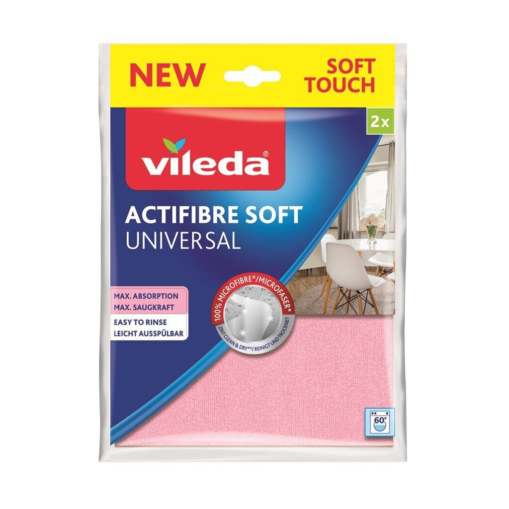 Vileda Actifibre Soft universaalne puhastuslapp, 2 tk. цена и информация | Puhastustarvikud | kaup24.ee