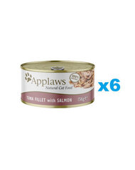 Applaws Natural Cat Food для кошек с тунцом, 6x156 г цена и информация | Кошачьи консервы | kaup24.ee