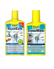 Vahendid akvaariumi vee jaoks Tetra AquaSafe + CrystalWater, 500 ml + 250 ml, 2 tk. hind ja info | Akvaariumid ja seadmed | kaup24.ee