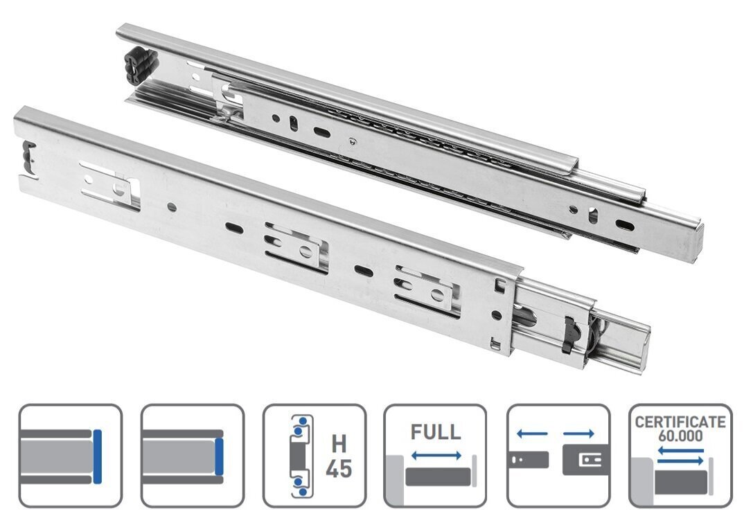 Laagrisiinid GTV Prestige PK-0-H45-300, hall, 1 paar цена и информация | Muud mööblitarvikud | kaup24.ee