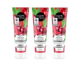 Hambapasta Organic Shop Cherry & Pomegranate, 3 x 100 ml hind ja info | Suuhügieen | kaup24.ee