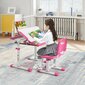 Reguleeritava kõrgusega lastelaud valgustiga Costway, roosa цена и информация | Laste lauad ja toolid | kaup24.ee