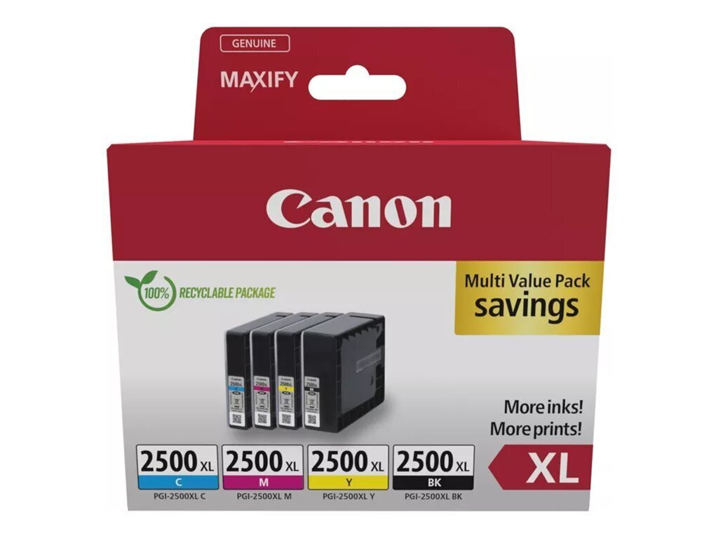 Canon PGI-2500XL Ink Cartridge BK/C/M/Y MULTI hind ja info | Printerid | kaup24.ee