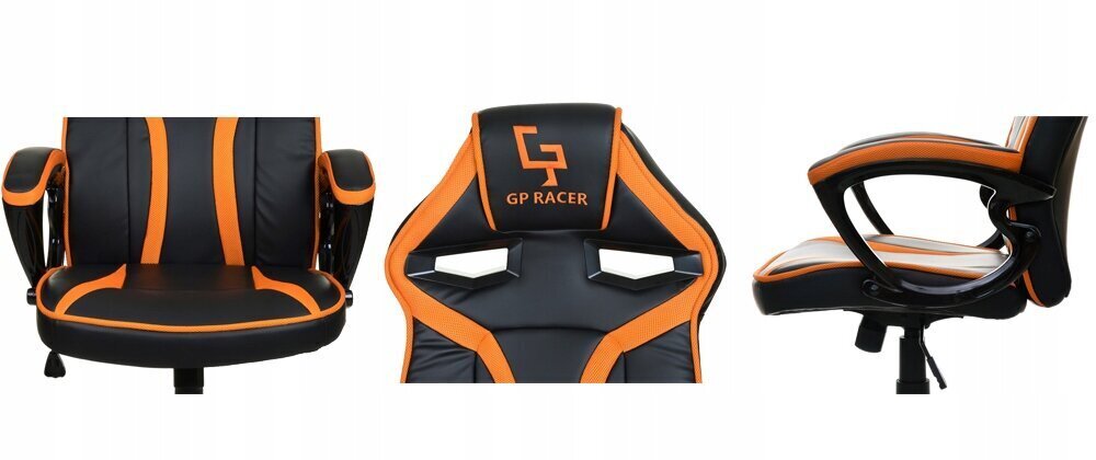 Kontoritool Giosedio GP Racer GPR049, must oranž цена и информация | Kontoritoolid | kaup24.ee