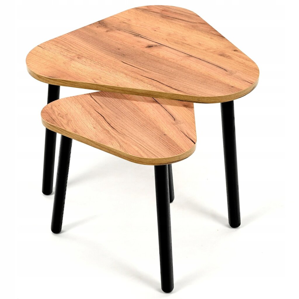 Kohvilaudade komplekt Lehmann Loft Table2, 56x54x42 cm, pruun цена и информация | Diivanilauad | kaup24.ee