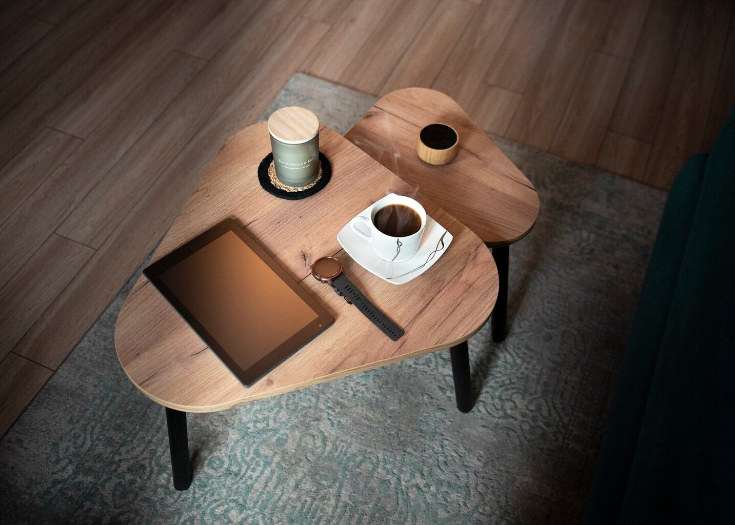 Kohvilaudade komplekt Lehmann Loft Table2, 56x54x42 cm, pruun hind ja info | Diivanilauad | kaup24.ee