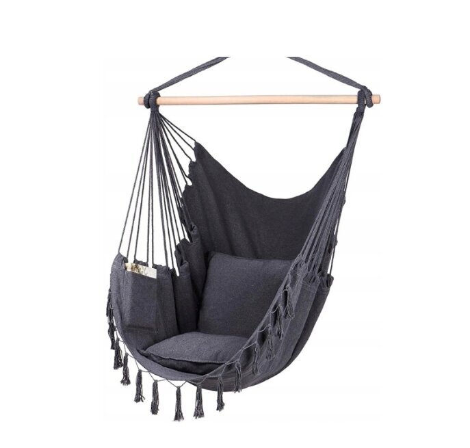 Brasiilia aiarippkiik Hammock XXL Swing Grafiit цена и информация | Võrkkiiged | kaup24.ee