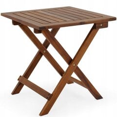 Деревянный квадратный стол Casaria, 46x46x46 см цена и информация | Садовые столы, столики | kaup24.ee
