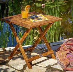 Деревянный квадратный стол Casaria, 46x46x46 см цена и информация | Садовые столы, столики | kaup24.ee