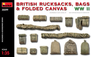 Liimitav mudel British Rucksacks Bags & Folded Canvas WW2 1/35 цена и информация | Склеиваемые модели | kaup24.ee