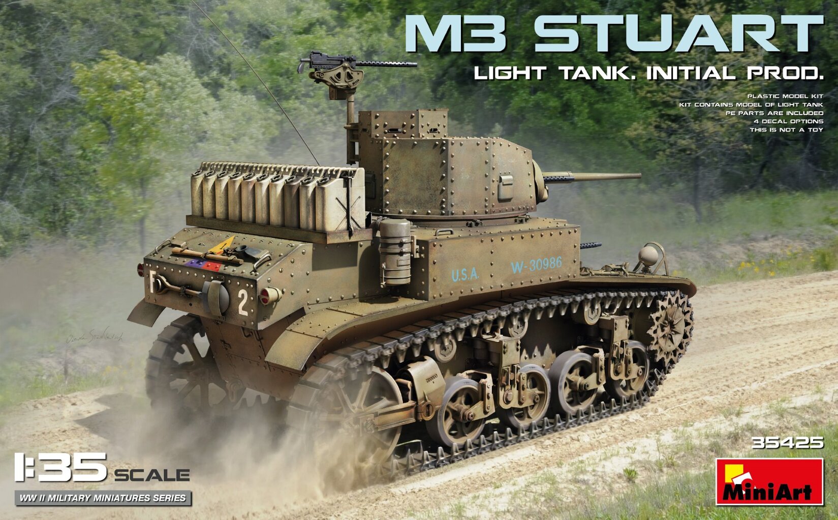 Liimitav mudel M3 Stuart Light Tank Initial Production 1/35 цена и информация | Liimitavad mudelid | kaup24.ee