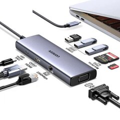 Адаптер Ugreen CM498 USB-C to 2xUSB-A + USB-C + HDMI + SD/TF + PD, серый цена и информация | Адаптер Aten Video Splitter 2 port 450MHz | kaup24.ee