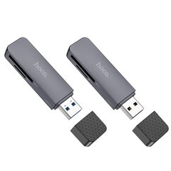 Картридер Hoco HB45 2-в-1 USB2.0, серый цена и информация | Адаптеры и USB-hub | kaup24.ee