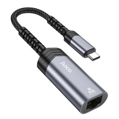 Адаптер Hoco UA26 USB-C to RJ45 (1000 Mbps), серый цена и информация | Адаптеры и USB-hub | kaup24.ee