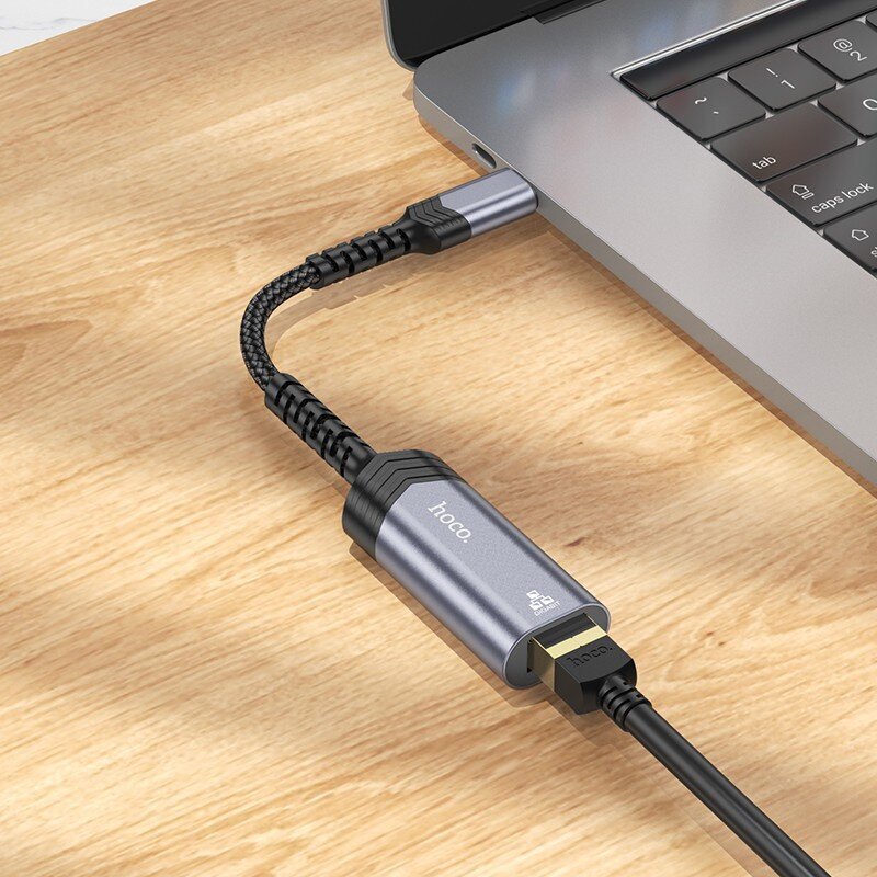 Hoco UA26 USB-C to RJ45 (1000 Mbps), hall hind ja info | USB jagajad, adapterid | kaup24.ee