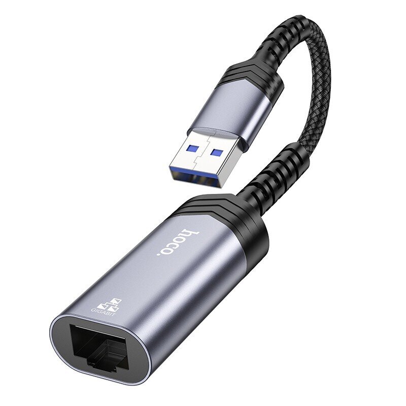 Hoco UA26 USB-A to RJ45 (1000 Mbps), hall цена и информация | USB jagajad, adapterid | kaup24.ee