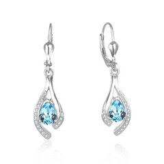 Великолепные серебряные серьги с голубыми цирконами Beneto AGUC2693-T цена и информация | Серьги | kaup24.ee