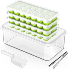 Лоток для кубиков льда с крышкой и контейнером, 4 шт цена и информация | Формы, посуда для выпечки | kaup24.ee