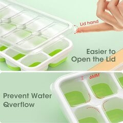 Лоток для кубиков льда с крышкой и контейнером, 4 шт цена и информация | Формы, посуда для выпечки | kaup24.ee