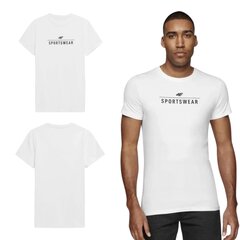 Комфортная мужская футболка 4F, белого цвета, размер XXL цена и информация | Мужские футболки | kaup24.ee
