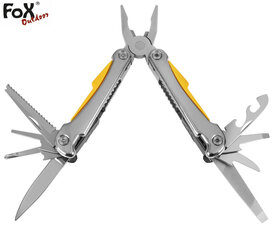 Multifunktsionaalne tööriist Multitool Fox Outdoor 9 tööriista kollane suur + kohver hind ja info | Taskunoad, multifunktsionaalsed tööriistad | kaup24.ee