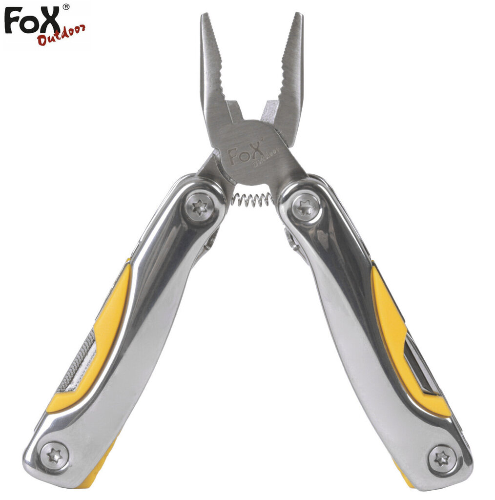 Multifunktsionaalne tööriist  Multitool Fox Outdoor 9 tööriista kollane mini hind ja info | Taskunoad, multifunktsionaalsed tööriistad | kaup24.ee