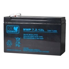 Аккумулятор MWPower MWP 12V 7.2Ah F2(250) AGM цена и информация | Батареи | kaup24.ee