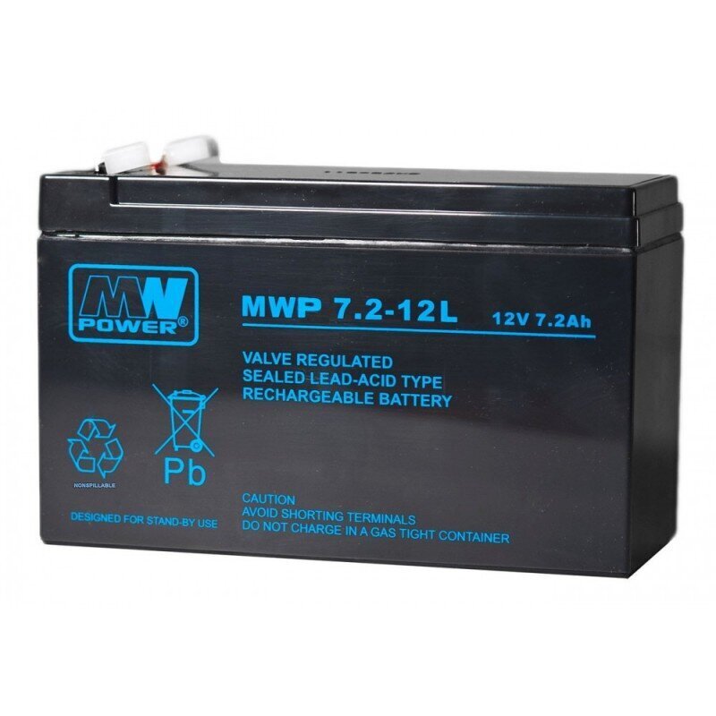 Aku MWPower MWP 12V 7.2Ah F2(250) AGM hind ja info | Akud | kaup24.ee