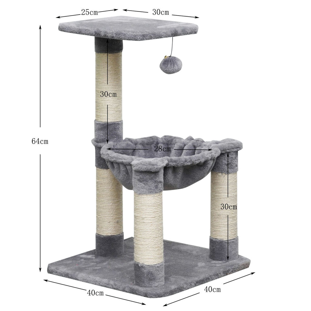 Kasside kraapimispost Villa 64 cm цена и информация | Kassi kraapimispuud | kaup24.ee