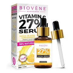 Näoseerum Biovène Vitamin C +20% skin brightening facial serum treatment, 30 ml цена и информация | Сыворотки для лица, масла | kaup24.ee