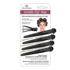 Профессиональные, очень прочные, двойные зажимы для волос Olivia Garden Double Clip Petite, черные, 4 штуки цена и информация | Аксессуары для волос | kaup24.ee