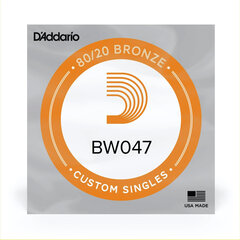 Струна для акустической гитары D'Addario Single 80/20 Bronze 0.047 BW047 цена и информация | Принадлежности для музыкальных инструментов | kaup24.ee