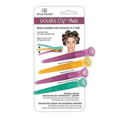 Профессиональные, очень прочные, двойные зажимы для волос Olivia Garden Double Clip Petite, цветные, 4 штуки цена и информация | Аксессуары для волос | kaup24.ee