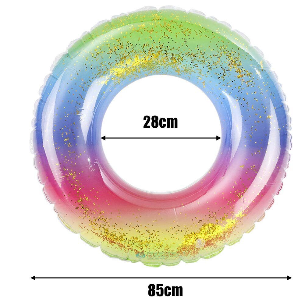 Ujumisrõngas Nalcy Rainbow, 85 cm цена и информация | Täispuhutavad veemänguasjad ja ujumistarbed | kaup24.ee