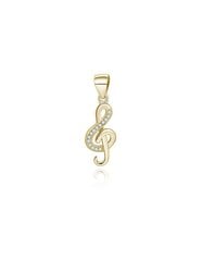 Позолоченный кулон с цирконами Beneto Скрипичный ключ AGH591-GOLD цена и информация | Украшения на шею | kaup24.ee