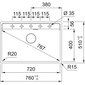 Kivivalamu FRANKE Maris, MRG 610-72 A, Must matt, must ekstsentrikklapp цена и информация | Köögivalamud | kaup24.ee