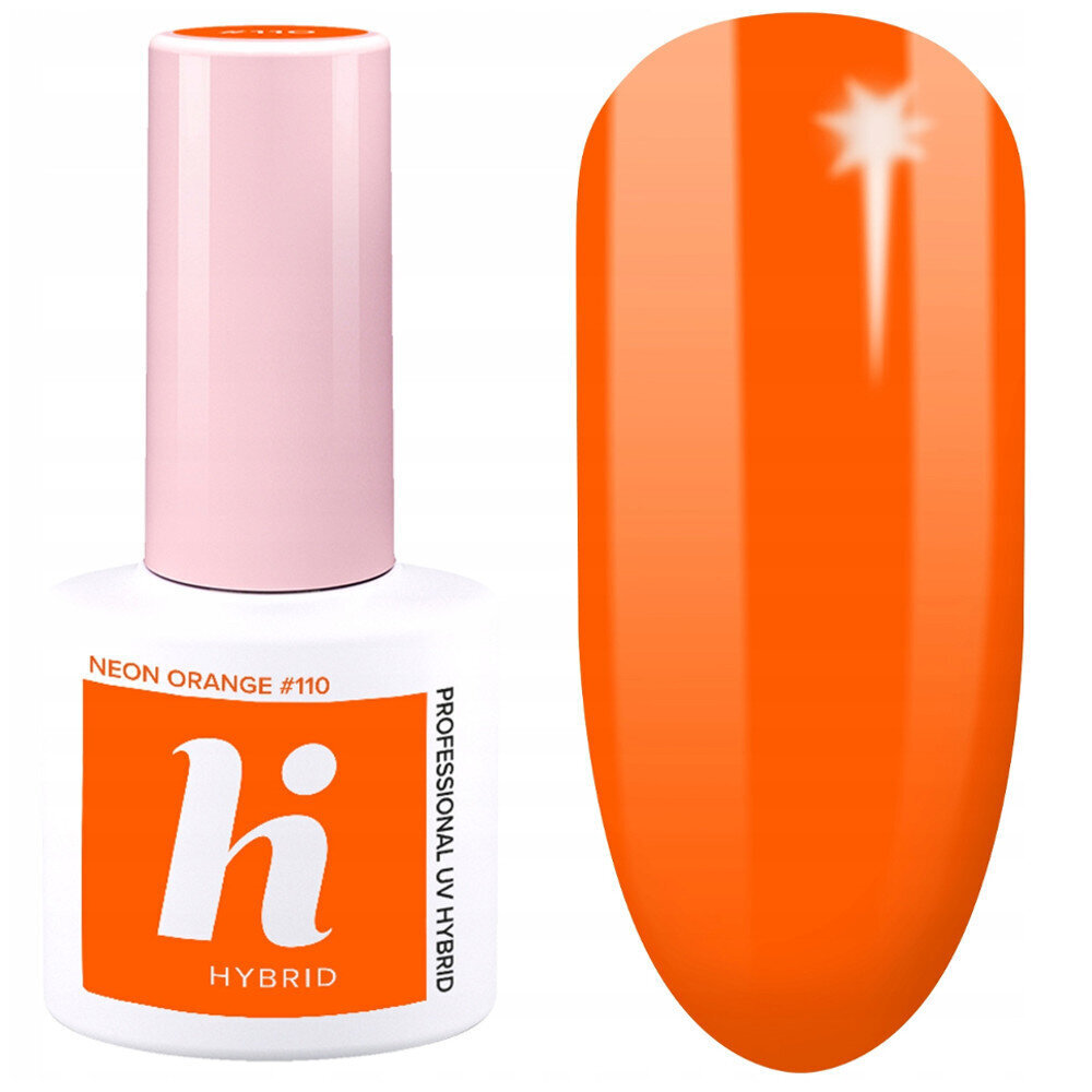 Hübriidlakk Hi Hybrid, 110 Neon Orange, 5 ml hind ja info | Küünelakid, küünetugevdajad | kaup24.ee