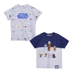 Детская футболка с коротким рукавом Star Wars, 2 шт., серая цена и информация | Рубашки для девочек | kaup24.ee