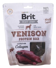 Brit Jerky Venison Protein Bar hirvelihaga, 200 g hind ja info | Maiustused koertele | kaup24.ee