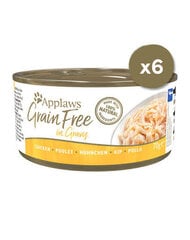 Applaws Grain Free täiskasvanud kassidele kanaga kastmes, 6x70 g hind ja info | Konservid kassidele | kaup24.ee