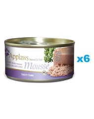 Applaws Cat Mousse täiskasvanud kassidele tuunikalaga, 6x70 g hind ja info | Konservid kassidele | kaup24.ee