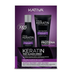 Komplekt kahjustatud juustele Kativa Keratin, 2 tk цена и информация | Маски, масла, сыворотки | kaup24.ee