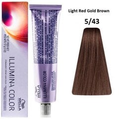 Juuksevärv Wella Professionals Illumina, 5/43 Light Red Gold Brown, 60 ml hind ja info | Juuksevärvid | kaup24.ee