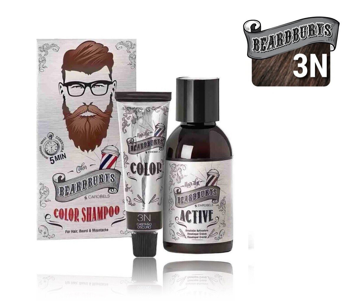 Värvišampoon Beardburys Color Shampoo 3N, pruun hind ja info | Juuksevärvid | kaup24.ee