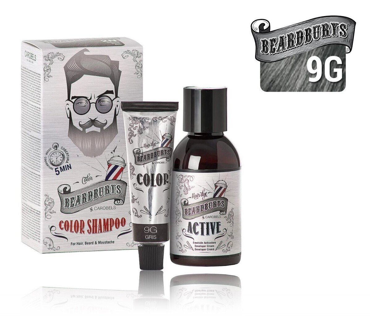 Tooniv habemešampoon Beardburys Color Shampoo 9G, hall цена и информация | Juuksevärvid | kaup24.ee