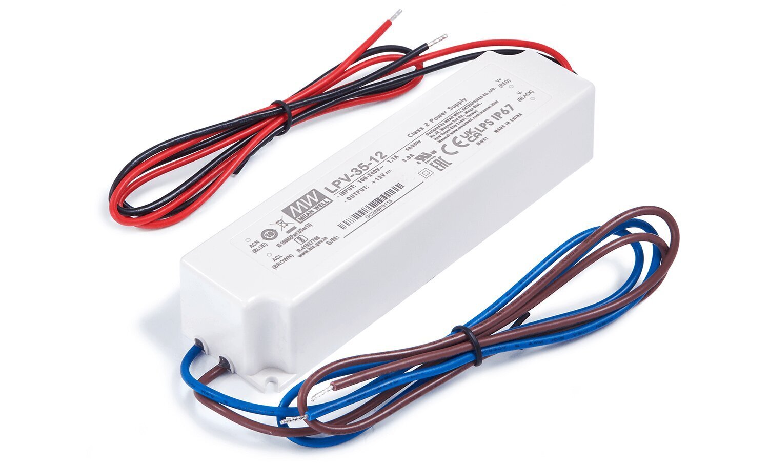 Modulaarne toiteallikas Mean Well LPV-35-12 12V 35W 3A IP67 цена и информация | Toiteplokid | kaup24.ee